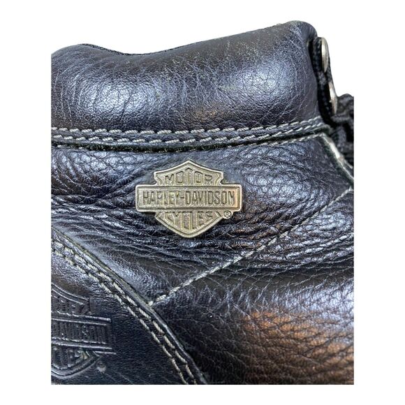 Harley Davidson Tyler 84280 Womens Motorcycle Boots Size 7 Black Lace Up Leather - Picture 9 of 12